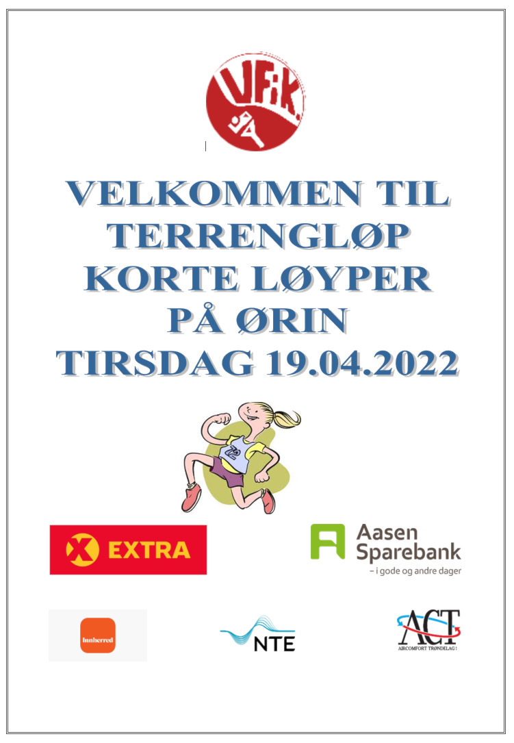 VELKOMMEN TIL TERRENGLØP KORTE LØYPER 19.04.22